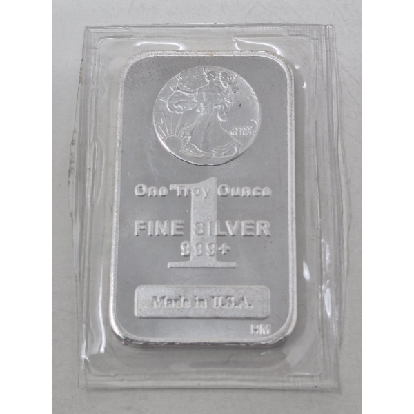 1 Oz .999+ Silver Walking Liberty Bar 