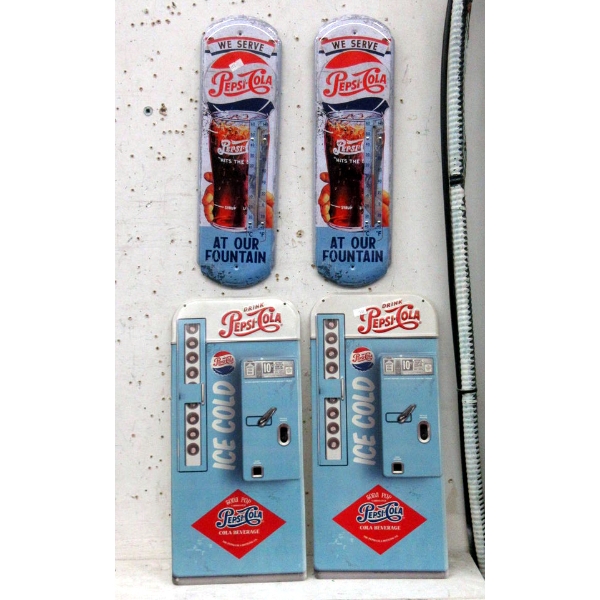 4 New Metal Pepsi-Cola Wall Memorabilia