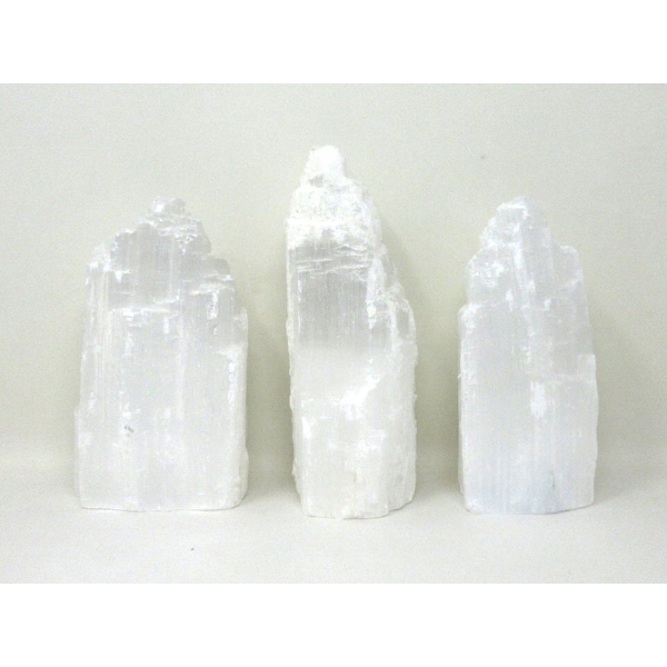3 Selenite Crystal Healing Towers - Tallest 6.5"
