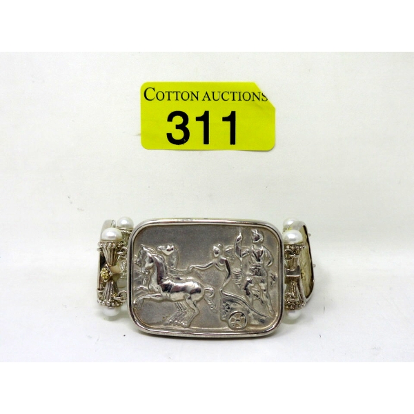 Tagliamonte .925 Silver & Glass Cameo Bracelet