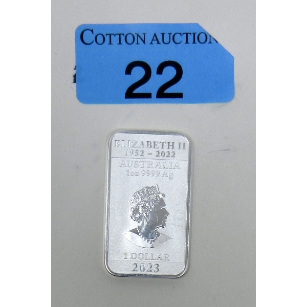 1 Oz .9999 Silver 2023 Year of the Dragon Legal Tender Bar 