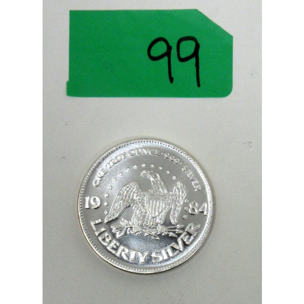 Vintage 1 Oz .999 Silver 1984 Liberty Bell Round 