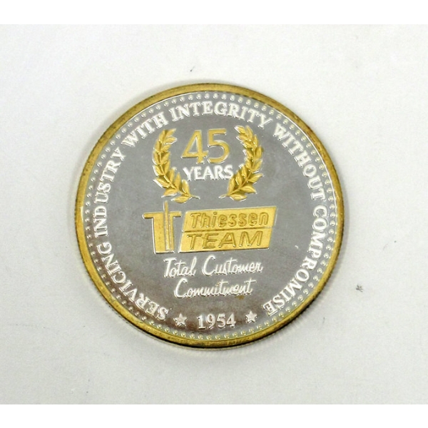 1 Oz .999 Silver Thiessen Team 45-Year Round 