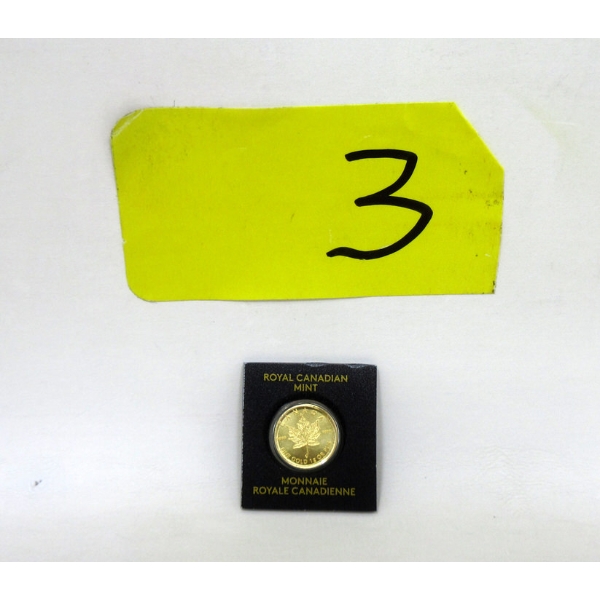 1 Gram .9999 Fine Gold 2015 Maple Leaf Coin 