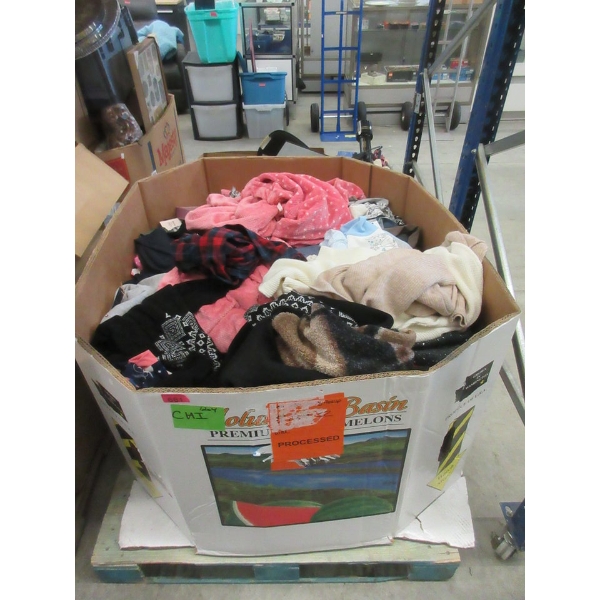 Skid of Assorted Clothing & Soft Household Goods