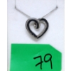 Image 1 : Blue & White Diamond Heart Necklace - Reversible 