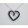 Image 1 : New Blue and White Diamond Heart Necklace