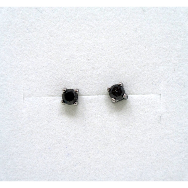New Quarter Carat Black Diamond Sterling Silver Earrings