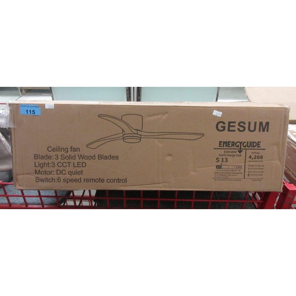 6 Speed Ceiling Fan with 3 Wood Blades