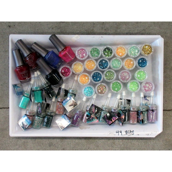 Tray of New Nail Polish, Nail Sand & Nail Glitter