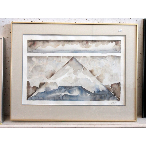 1981 Signed Ken Wallace Watercolour "Mountain" 