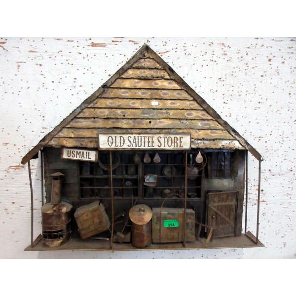 Metal "Old Sautee Store" Folk Art Wall Hanging