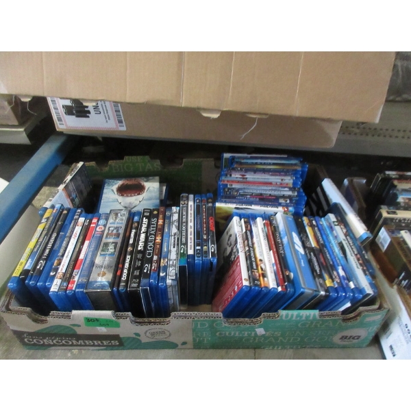 Box of 60+ Assorted Blue Ray DVD Movies 