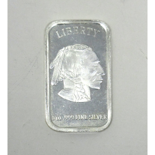 1 Oz .999 Silver Liberty 2-Sided Art Bar 