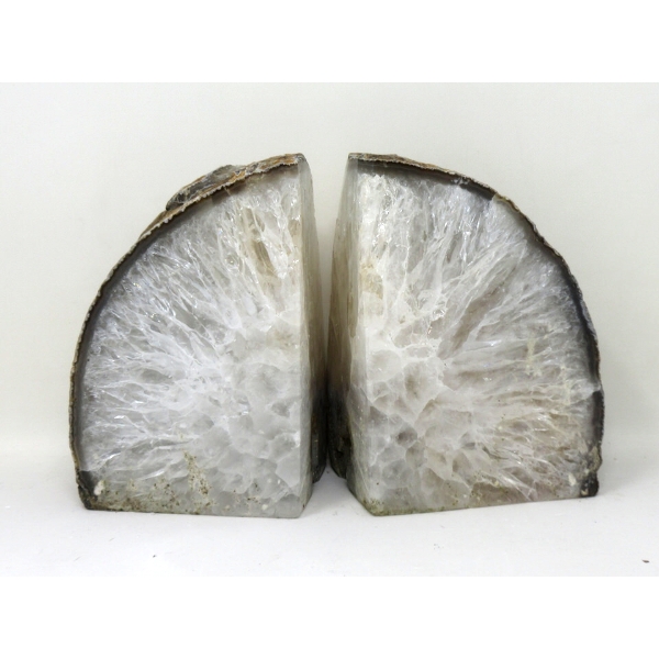 Polished Brazilian Crystal Agate Bookend Set