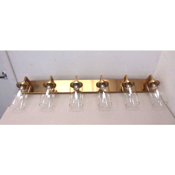 5 New 6 Shade Brass & Glass 44" Wall Lights in Boxes