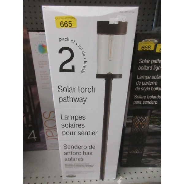 Pack of 2 Solar Torch Pathway Lights