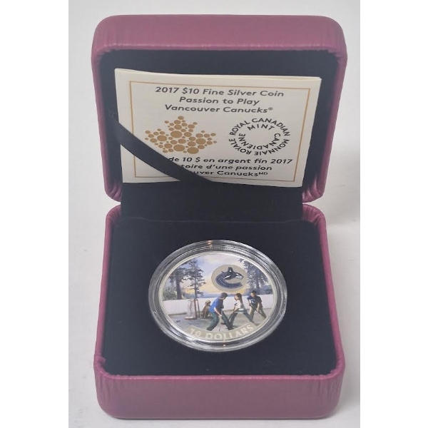 1/2 Oz .9999 Silver Vancouver Canucks Coin