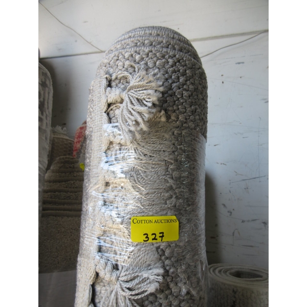8' x 10' Grey Low Pile Area Carpet w/Tasseled Edge