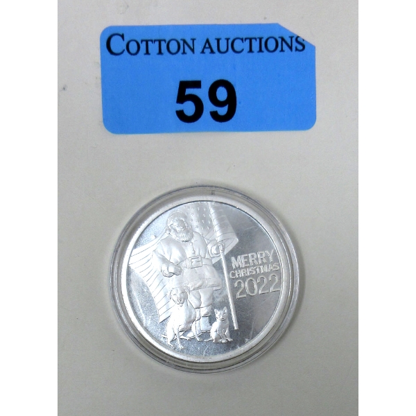 1 Oz .999 Silver 2022 Merry Christmas Round 