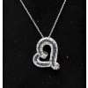 Image 2 : 1/2 CT Blue & White Diamond Heart Pendant