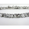 Image 2 : White Topaz & Diamond Infinity Tennis Bracelet 