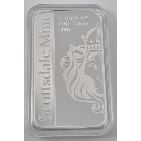 1 Oz .999 Silver Scottsdale Lion Bar 