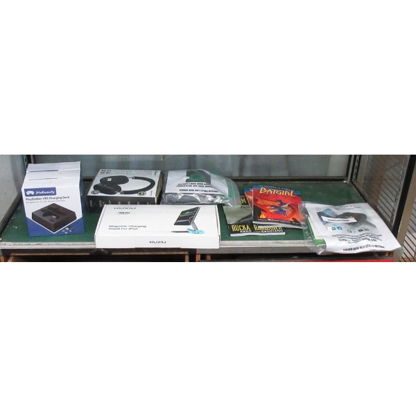 Shelf Lot of Electronics Accessories and More