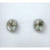 Image 1 : New 3.5 CT Green Amethyst & Diamond Sterling Silver Earrings 