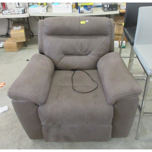Brown Microfibre Power Reclining Arm Chair