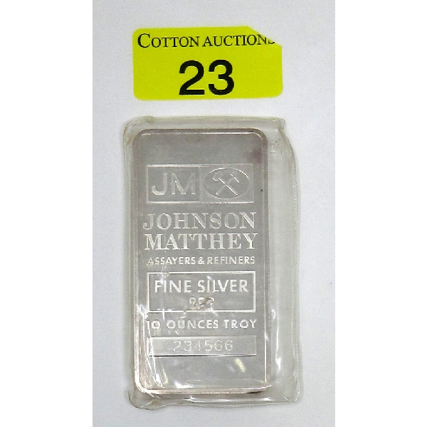 10 Oz .999 Silver Johnson Matthey Mint Sealed Bar 