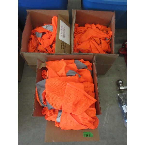 3 Boxes of 15 Safety Vests - Preowned - As Is