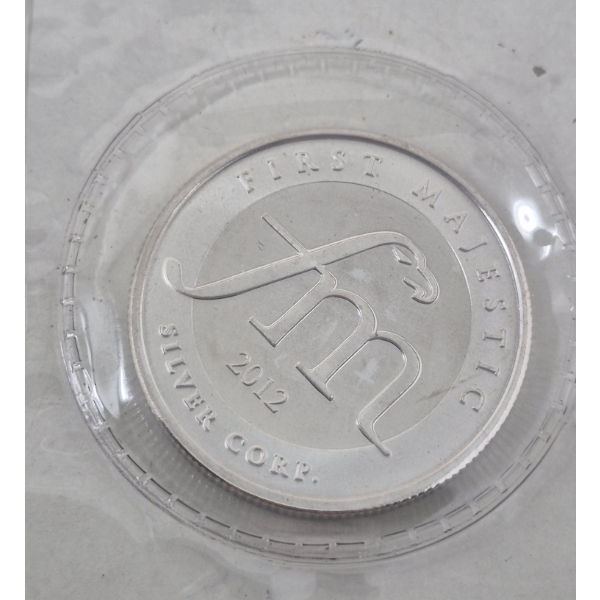 1/2 Oz .999 Silver 2012 First Majestic Aztec Round 