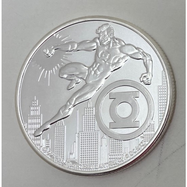 1 Oz .999 Silver 2022 DC Green Coin