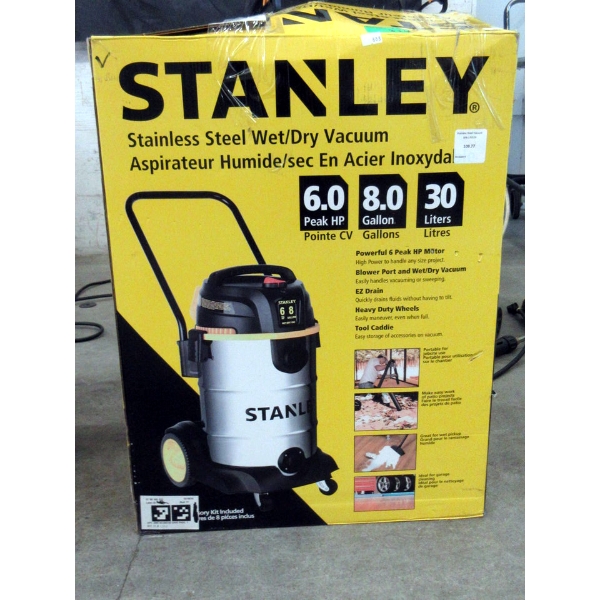 Stanley Stainless Steel Wet/Dry Vac - 30L/8 Gal