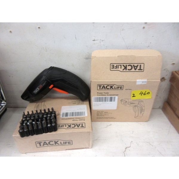 2 New Tacklife Cordless Screwdriver & Bits Sets