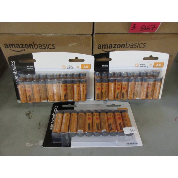 3 Packs of 20 New AA Batteries - 10 Yr. Shelf Life