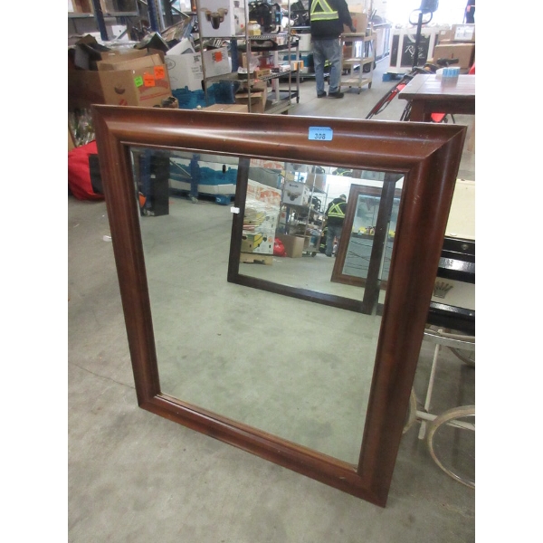 Large Wood Framed Mirror - 36" x 41"