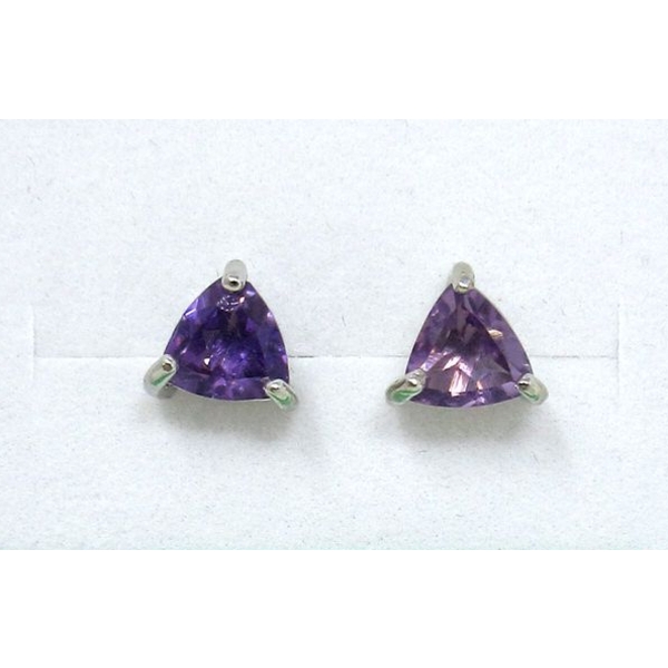 New Amethyst Sterling Silver Stud Earrings