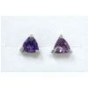 Image 1 : New Amethyst Sterling Silver Stud Earrings