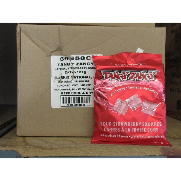 Case of Tangy Zangy Sour Strawberry Squares