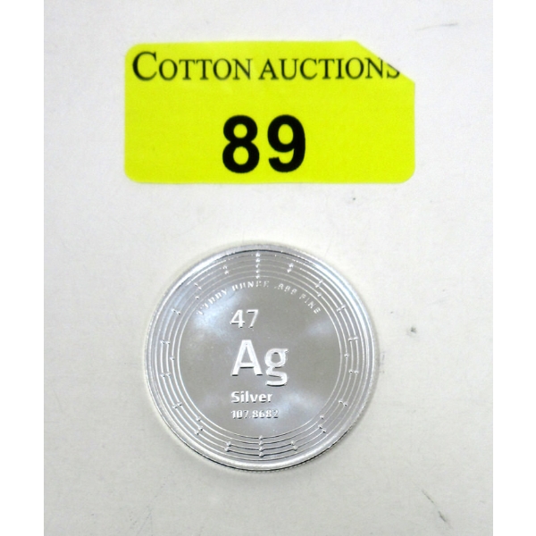 1 Oz .999 Silver Elemetal Round 