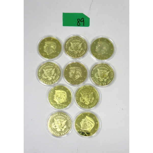 10 x 2022 45th President Donald Trump Gold Clad Rounds 