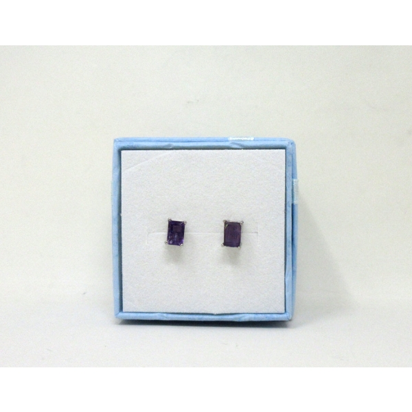 New 2 CT Amethyst Sterling Silver Earrings