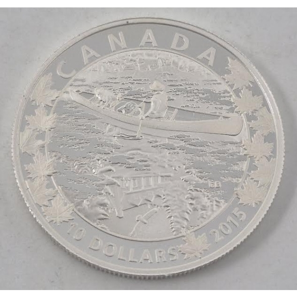 1/2 Oz .9999 Silver 2015 Canada Canoe Coin 