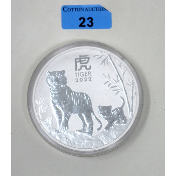 1 Kilo .9999 Silver 2022 Year of the Tiger Coin 