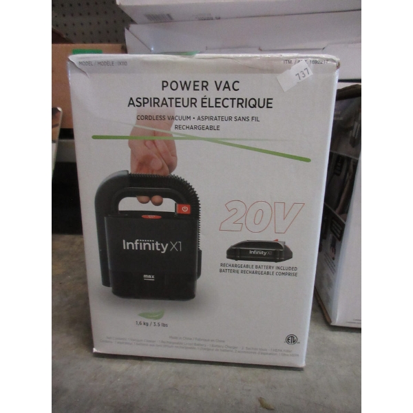 Infinity X1 Power Pro Cordless Vac 