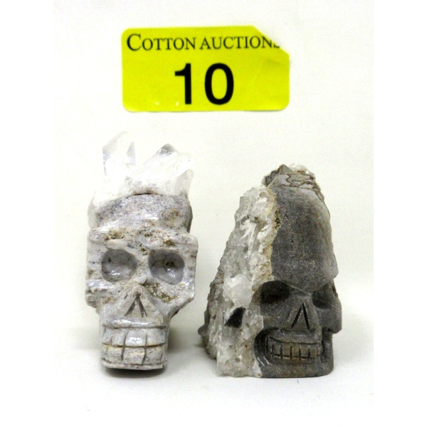 170 Gram Quartz 3D Gemstone Skull with Crystals