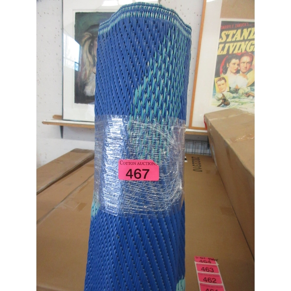 5' x 7' Two-Tone Blue Patio Mat