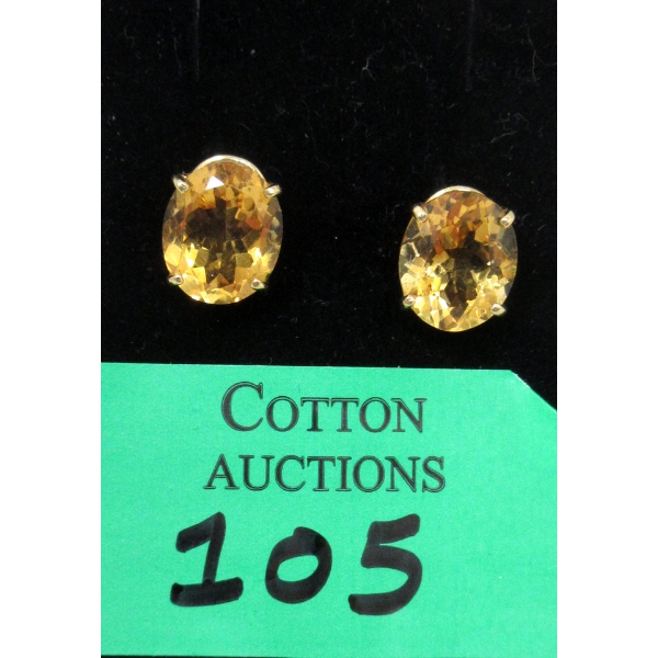 14 KT Gold 9.4 CTW Citrine Earrings